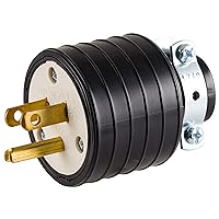 GE home electrical Grounding Replacement Plug, 15 Amp, 125 Volts, Suitable with 3-Wire Cords from #16-3 to #12-3 round types, Ideal for Power Tools & Appliances, Heavy Duty, Black, 52146