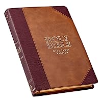 KJV Holy Bible, Thinline Large Print Faux Leather Red Letter Edition Ribbon Marker, King James Version, Brown Two-tone
