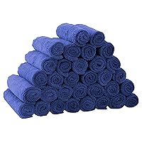 32 Pack Microfiber Baby Washcloths, Baby Face Towel Wipes - Gentle on Sensitive Skin for New Born Face, Baby Registry as Shower for Girls and Boys, 9x9 Inch, Dark Blue