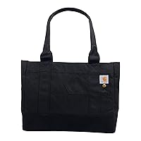 Carhartt Horizontal Zip Tote, Durable Water-Resistant Tote Bag with Zipper Closure, Black