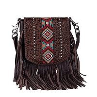 Montana West Western Crossbody Bags for Women Cowgirl Small Tooled Fringe Leather Purse