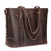 Kattee Women Genuine Leather Tote Bags Purses and Handbags Shoulder Vintage Crossbody Work