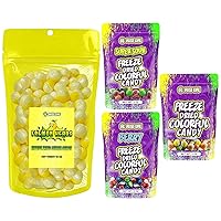 Bliss Life Freeze Dried Candy Bundle - Fremon Heads (10oz) & Colorful Candy Variety Pack of 3 (3oz) - ASMR, TikTok Challenge, Sour & Sweet Fusion, Freeze Dried Sour Candy, Unique Novelty, Trendy Snack