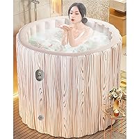 Ice Bath Tub No Installation 40 Seconds Automatic Inflatable Portable Foldable Bathtub for Adults, PVC Hot Bathtub for Shower Stall, SPA Separate Family Soaking Bathtub…