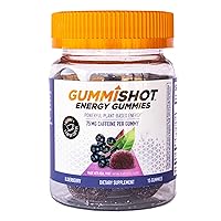 Energy Gummies, 1125 mg of Plant-Based Caffeine Chews per Bottle, Long Lasting Energy Boosters, Elderberry (15ct)