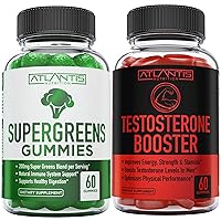 Supergreens 60 Gummies + Testosterone Booster 2-Pack (120 Gummies)
