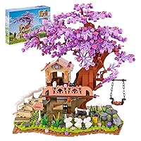 JOJO&Peach Cherry Blossom Garden Building Set with LED Light, Friends Flower House Bonsai Tree Model Sets for Kids, Easter Gift Toy for Girls Boys 8 9 10 12+(841 Pieces)