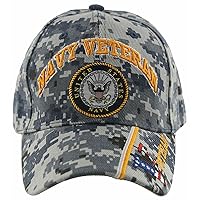 U.S. Navy Veteran Blue Digital Camo Emblem V Embroidered Cap