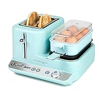 Nostalgia Classic Retro 3-in-1 Breakfast Station, 2-Wide Slot Toaster With Adjustable Toasting Control, Non-Stick Griddle, 6 Capacity Egg Cooker With Lid