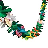 Fun Express Colorful Paper Flower Garland - Elevate Your Luau with 9 Feet of Paper Flowers Decorations for Party - Celebrate in Style with Long Lasting Colorful Flower Garland - Sturdy and Stunning