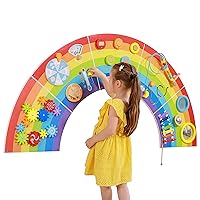 Rainbow Activity Wall Panels - Ages 18m+ - Montessori Sensory Wall Toy - 10 Activities - Busy Board - Toddler Room Décor