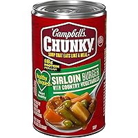 Campbell’s Chunky Healthy Request Soup, Sirloin Burger with Country Vegetable Beef Soup, 18.8 Oz Can