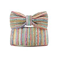Ynport Bow Straw Clutch Purses for Women Summer Woven Rattan Handbags Wicker Beach Tote Bag 2024