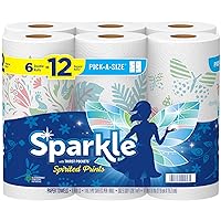 Pick-A-Size Paper Towels, Spirited Prints, 6 Double Rolls = 12 Regular Rolls, Everyday Value Paper Towel With Full And Half Sheets