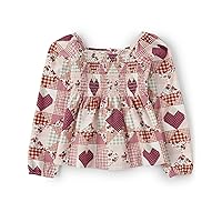 Gymboree,and Toddler Girls Long Sleeve Woven Shirts,Western Patchwork,18-24 Months