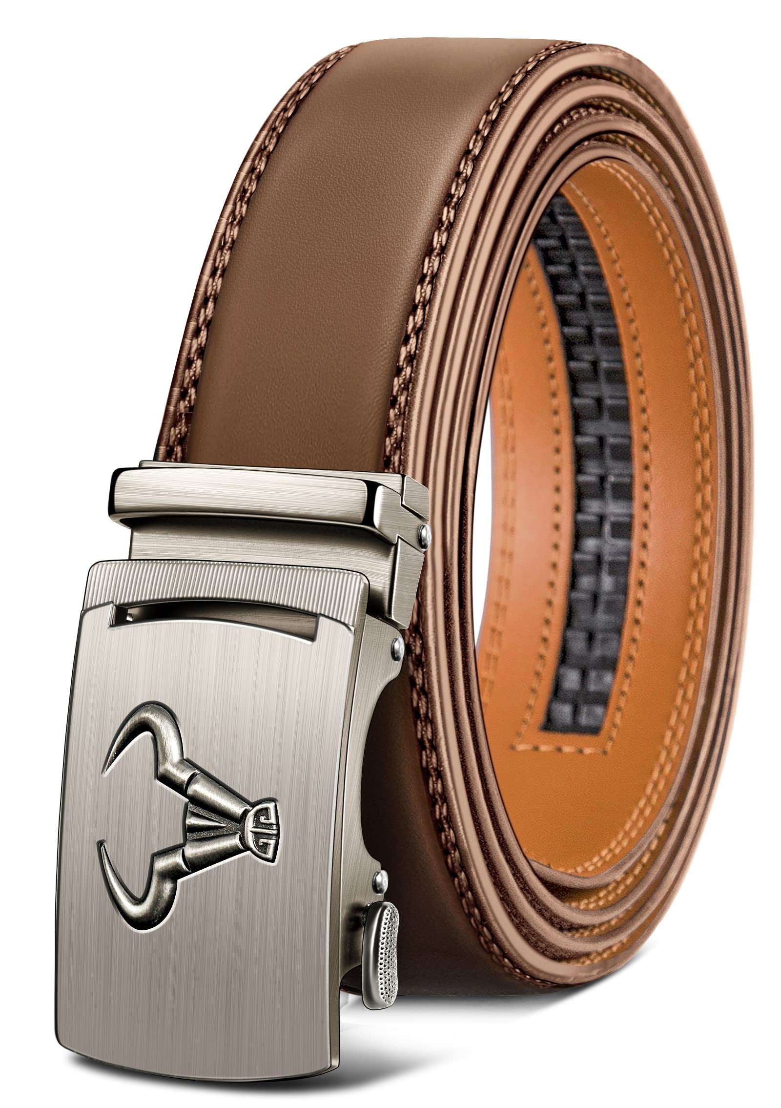 BULLIANT Men's Belt, Brand Ratchet Belt of Genuine Leather for Men Dress,Size Customized