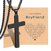 PINKDODO Cross Necklace for Men, Valentines Day Birthday Christmas Gifts for Son Grandson Nephew Brother Boyfriend Mens