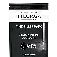 Filorga Time-Filler Super Smoothing Face Mask, Sheet Mask Soaked in Renewing Serum with Collagen and Polysaccharides For Visibly Smoother Skin in 15 Minutes, Hydrating Facial Treatment, .67 fl. oz.