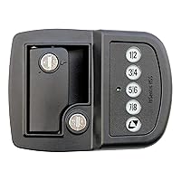 Lippert Keyless RV Door Lock with 60' Bluetooth Range, Lighted Keypad Buttons, 3 Battery Modes, Aluminum Construction, Black Powder-Coated Finish, Right-Hand Latch Configuration - 2022119636