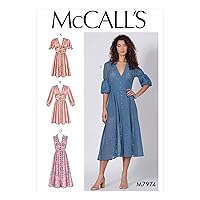 McCall's Patterns McCall's Women's Buttoned Dress, Sizes 6-14 Sewing Pattern, various, White