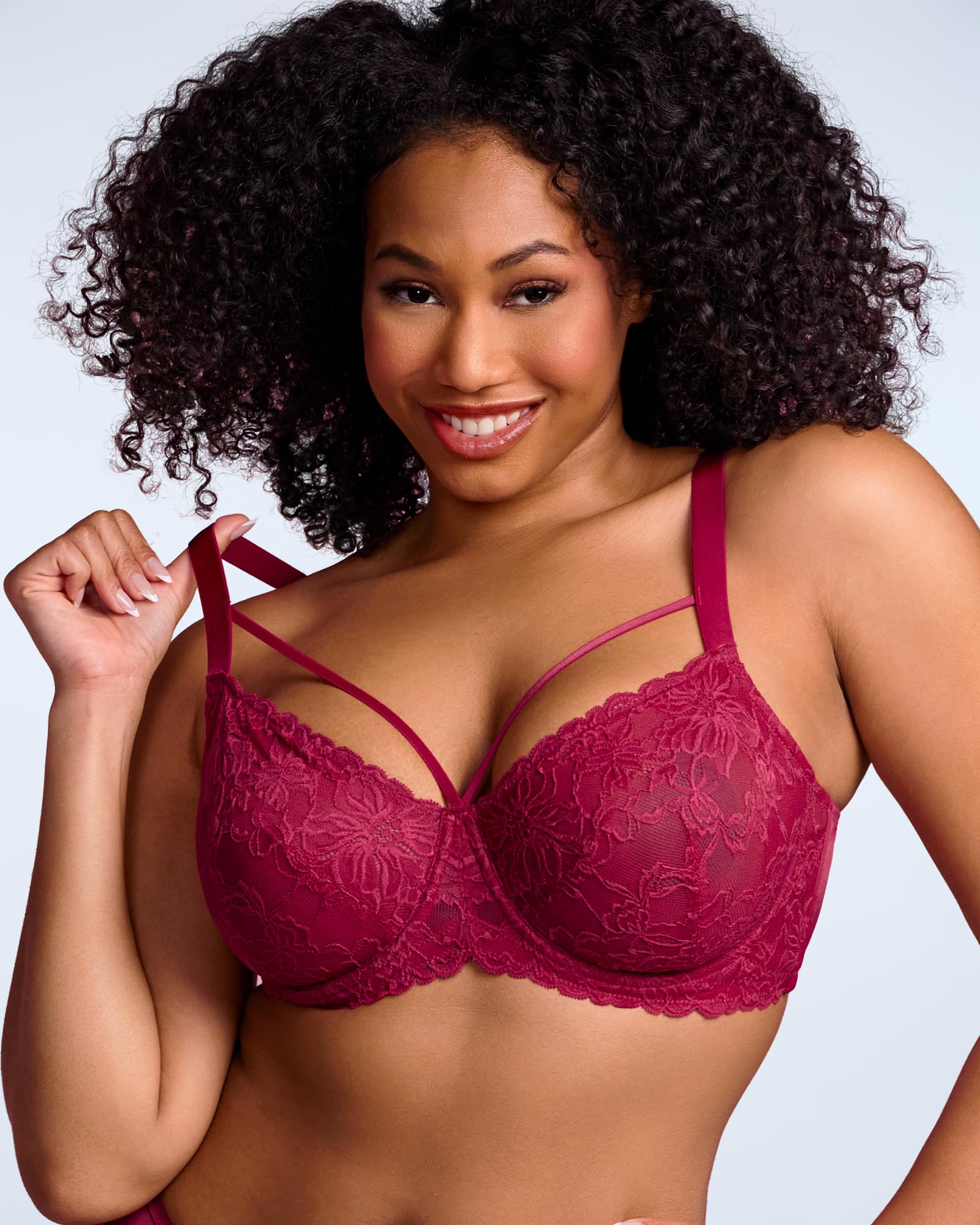 Women's Plus Size Lace Bra Large Bust Underwired Full Coverage