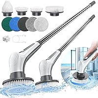 Electric Spin Scrubber, 10 in 1 Airpher Cordless Cleaning Brush IPX8 with 9 Replaceable Brush Heads and 4 Tier Removable Handle, Power Shower Scrubber for Bathroom, Tub, Tile, Floor, Kitchen, Window