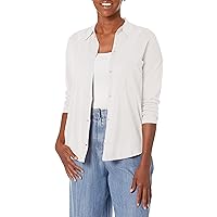 A | X ARMANI EXCHANGE Women's Knitted Linen Sheer Cardigan, Optic White, Extra Small