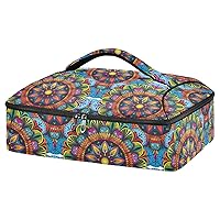 ALAZA Color Mandala Insulated Casserole Carrier Lasagna Lugger Tote Casserole Cookware for Grocery, Camping, Car