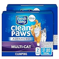 Clumping Cat Litter, Advanced, Clean Paws Multi-Cat, Extra Large, 37 Pounds total (2 Pack of 18.5lb Boxes)