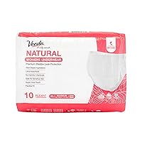 Natural Adult Incontinence Underwear for Women - Postpartum Underwear for Bladder Leakage Protection - Disposable Underwear with Maximum Absorbency - X-Large Size - 10 Count