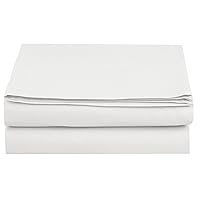 Luxury Flat Sheet on Amazon Elegant Comfort Wrinkle-Free 1500 Premier Hotel Quality 1-Piece Flat Sheet, King Size, White