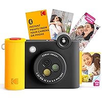 KODAK Smile+ Wireless Digital Instant Print Camera with Effect-Changing Lens, 2x3” Sticky-Backed Photo Prints, and Zink Printing Technology, Compatible with iOS and Android Devices - Black