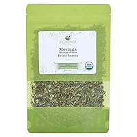 Biokoma Pure and Organic Moringa (Moringa oleifera) Dried Leaves 50g (1.76oz) In Resealable Moisture Proof Pouch, USDA Certified Organic - Herbal Tea, No Additives, No Preservatives, No GMO
