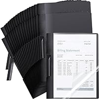 50 Pack Clear Report Covers with Clip 11.4 x 9 Inch Presentation Folders Transparent Front Cover Portfolio Folder Resume Folder Interview Report Folders with Cover for Letter Size(Black)