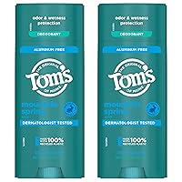 Tom’s of Maine Mountain Spring Natural Deodorant for Men and Women, Aluminum Free, 3.25 oz, 2-Pack