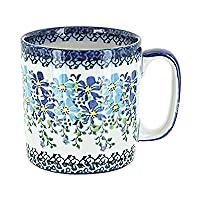 Blue Rose Polish Pottery Blue Aster Plain Coffee Mug