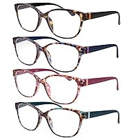4 Pairs High Magnification Power Womens Reading Glasses - Cat Eye Readers 4.00-6.00