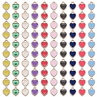 200 pcs Tiny Heart Enamel Charm Gold Plated Alloy Love Pendant Bracelet Earring Keychain Jewelry Crafts 6x8mm