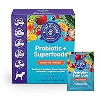 NaturVet Evolutions Probiotic & Superfoods Digestive 30ct Powder Sachets for Dogs - Prebiotic & Probiotic Blend, Digestive Enzymes, Bone Broth Nourishes Natural Gut Bacteria & Intestinal Microflora