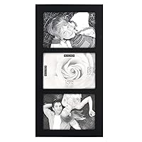 3-Opening Collage Frame, Displays Three 5x7 Pictures, Black