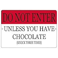 Funny Do Not Enter Unless You Have Chocolate Metal Tin Sign Golf Wall Decor Bar Bedroom