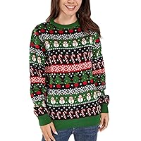 Women`s Ugly Christmas Sweater Unisex Men‘s Funny Novelty Fairisle Pullover for Party