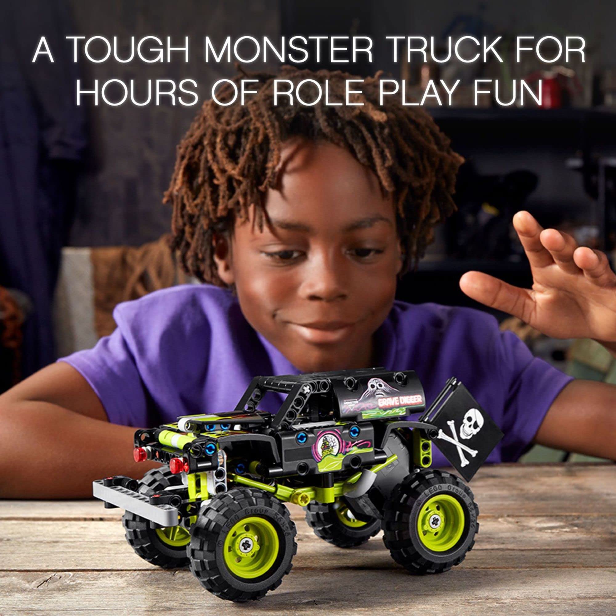 LEGO Technic Monster Jam Grave Digger 42118 Set - Truck Toy to Off-Road Buggy, Pull-Back Motor, Vehicle Building and Learning Playset, Birthday Gift for Monster Truck Fans, Kids, Boys, Girls Ages 7+