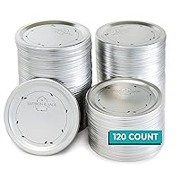 Saffron & Sage Canning Lids Regular Mouth - 120 Count Quality Universal Lids for Ball, Kerr Mason Jars - Good Sealing Performance for a Tight Seal, Food Grade, Rust Proof, and Thick to Prevent Warping