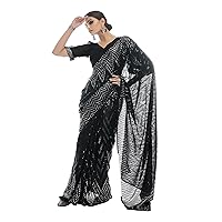 Black Cocktail Indian Sequin Saree Sari Blouse Women/Girls AR_SW3