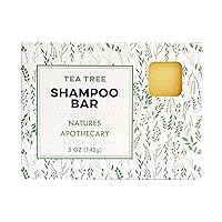 Nature's Apothecary Tea Tree Solid All-Natural Shampoo Bar, Handmade in USA with Plant-Based Ingredients. Eco-Friendly, Vegan, Sulfate-Free & Cruelty-Free. All Hair Types, Large 5 oz.