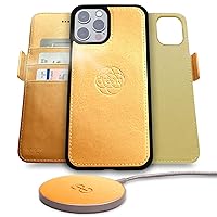 Dreem Bundle: Fibonacci Wallet-Case for iPhone 13 Pro Max with Empower Wireless Charger Pad [Gold]