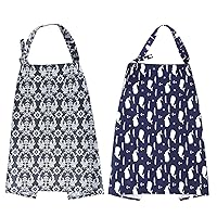 UHINOOS 2Pack Nursing Cover for Breastfeeding Grey and Blue