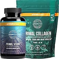 Primal Harvest Collagen Powder & Vision Supplements for Women and Men Vision and Eye Support Complex with Lutein, Zeaxanthin Bundle