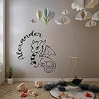 Personalized Name Wall Decals for Boys - Custom Name Dragon Stickers for Nursery - Alexander Name Wall Decor - Baby Name Wall Decals - Dragon Design On Boys Stickers